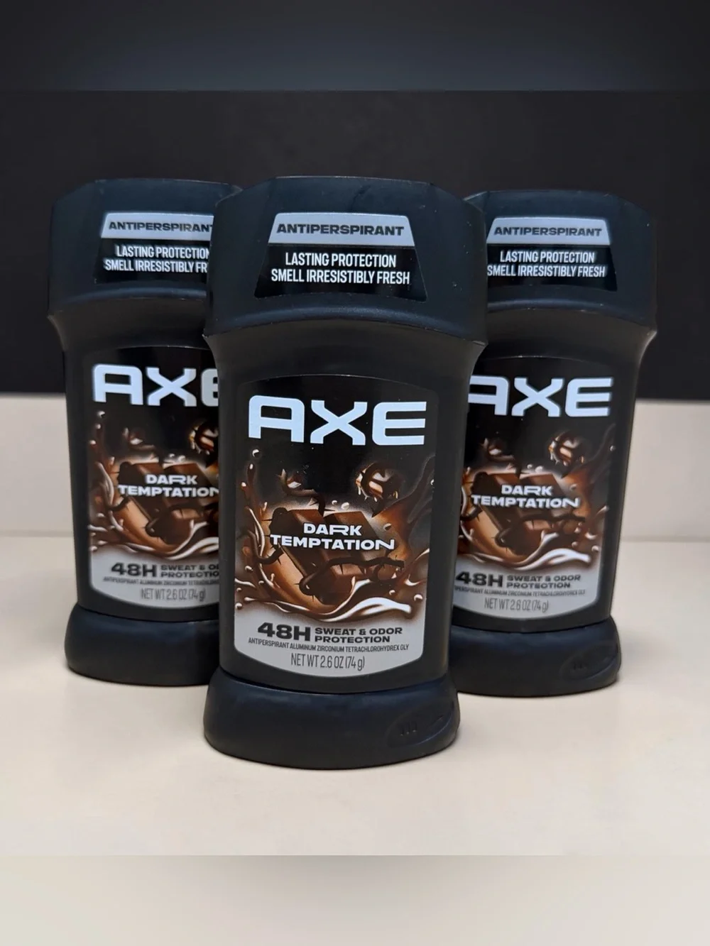 3x AXE Dark Temptation Antiperspirant Deodorant - 48h Sweat & Odor Protection